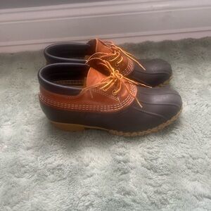 L.L. Bean Two-Tone Duck Boots in Black and Brown